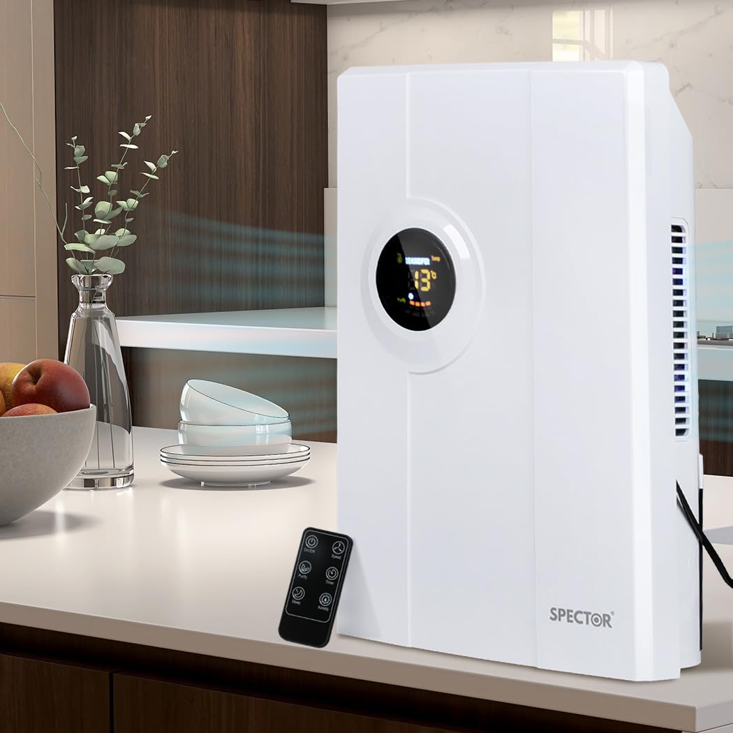 Spector 2L Portable Dehumidifier Air Purifier Dual-Core 90W Efficient Dryer