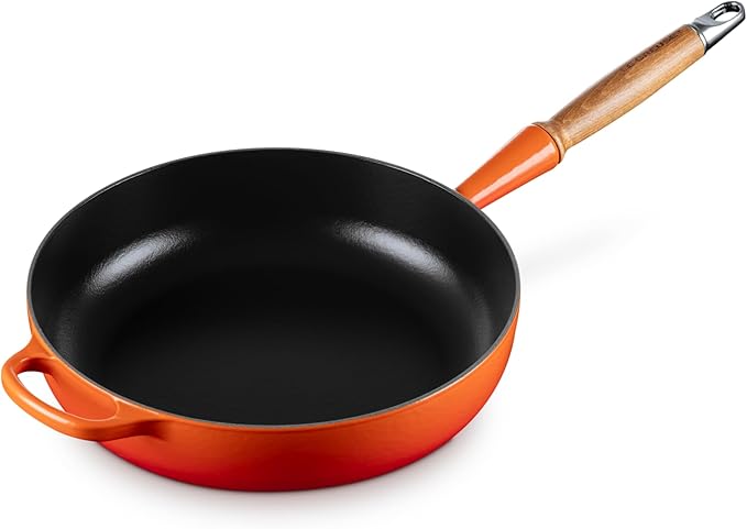 Le Creuset Signature Cast Iron Sauté Pan 28cm Volcanic with Wooden Handle