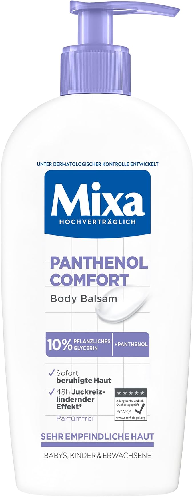 Mixa Panthenol Comfort Body Balm Itch-Relieving and Soothing Balm with Panthenol and Vegetable Glycerin for Sensitive Skin 250g