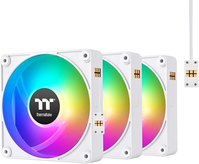 Thermaltake CL-F191-PL14SW-A CT140 140mm EX ARGB Magnetic Quick Connect PWM Fans White 3-Pack