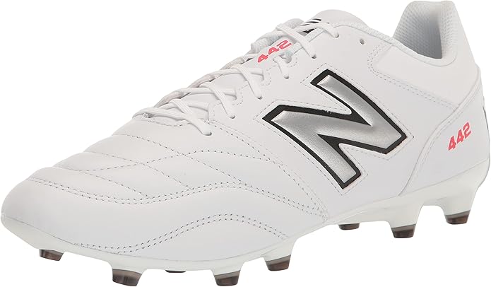 New Balance Men's 442 V2 Team FG Soccer Cleats, 13.5 / White/Black