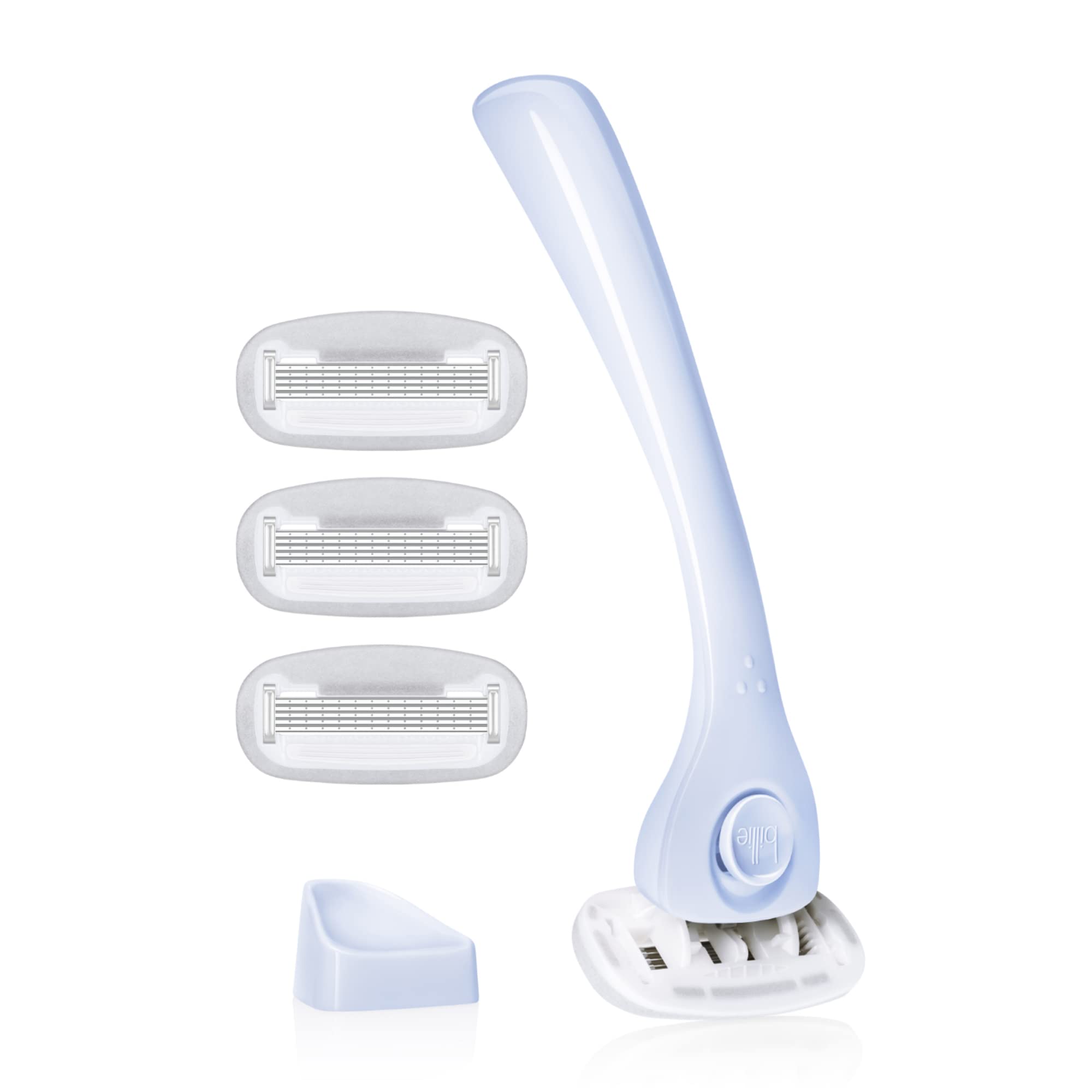 Billie Razors For Women Shave Kit – Women’s Razor + 4 x 5-Blade Razor Refills + Magnetic Holder – Cool Blue