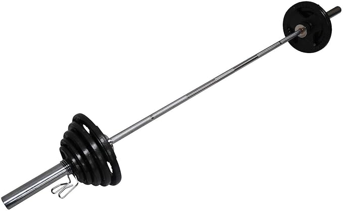 Total 68.5kg - 220cm Olympic Barbell Bar + Weight Plates - 1.25kg x 2+ 2.5kg x 2+ 5kg x 2+ 7.5kg x 2+ 10kg x 2