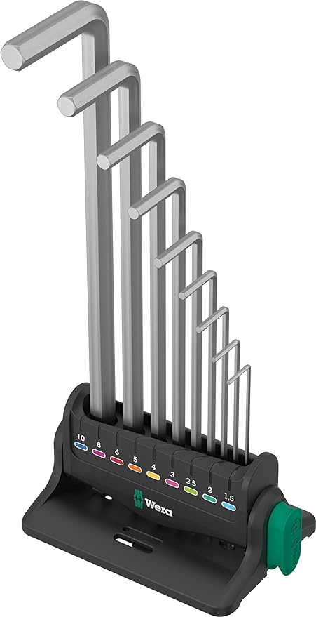Wera 950/9 Hex-Plus 8 L-Key Set Metric Chrome-Plated Frame 9 Pce