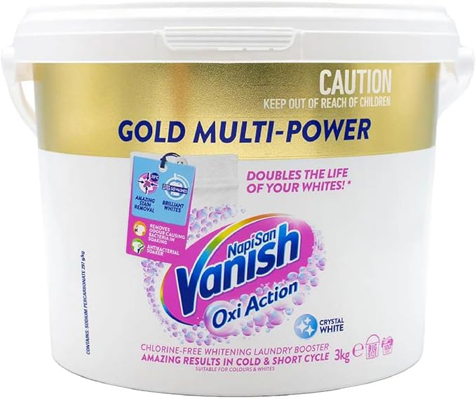 Vanish Napisan Gold Multi Power Crystal White Stain Remover & Laundry Booster Powder 3kg