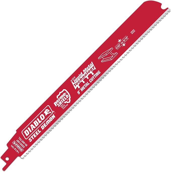 Diablo 9" Bi-Metal Reciprocating Saw Blades For Medium Metal Cutting - 5 Pack