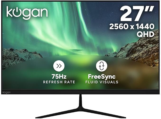 Kogan 27" QHD 75Hz Frameless FreeSync Monitor (2560 x 1440)