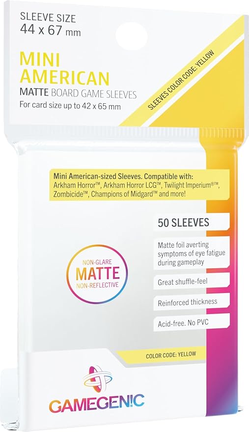 Gamegenic Matte Board Game Sleeves - Mini American Sized(44mmx67mm)(50)