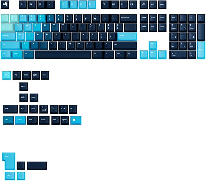 Glorious GPBT Celestial Ice V2 Keycaps – Cool & Stylish PBT Keycaps Celestial Ice / English (US)