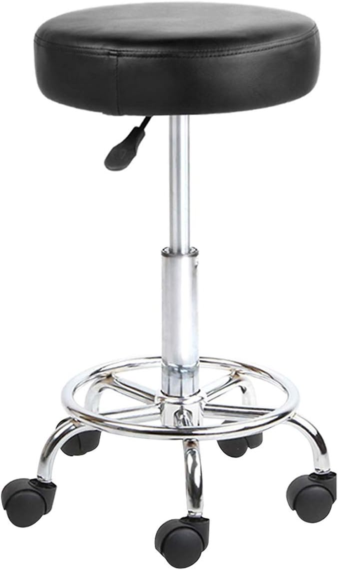 Artiss PU Leather Swivel Salon Stool - Black
