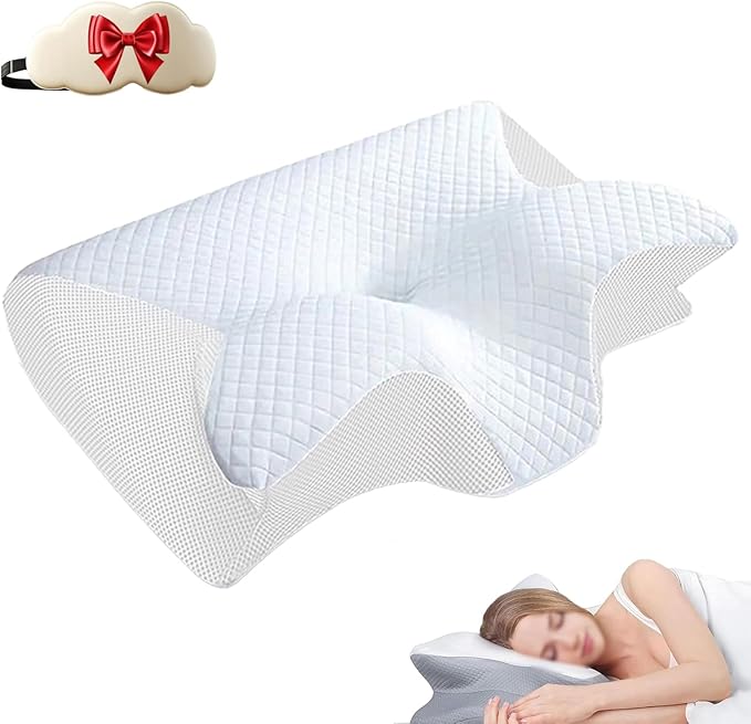 Memory Foam Cervical Pillow 2 in 1 Ergonomic Contour Orthopedic Pillow for Neck Pain