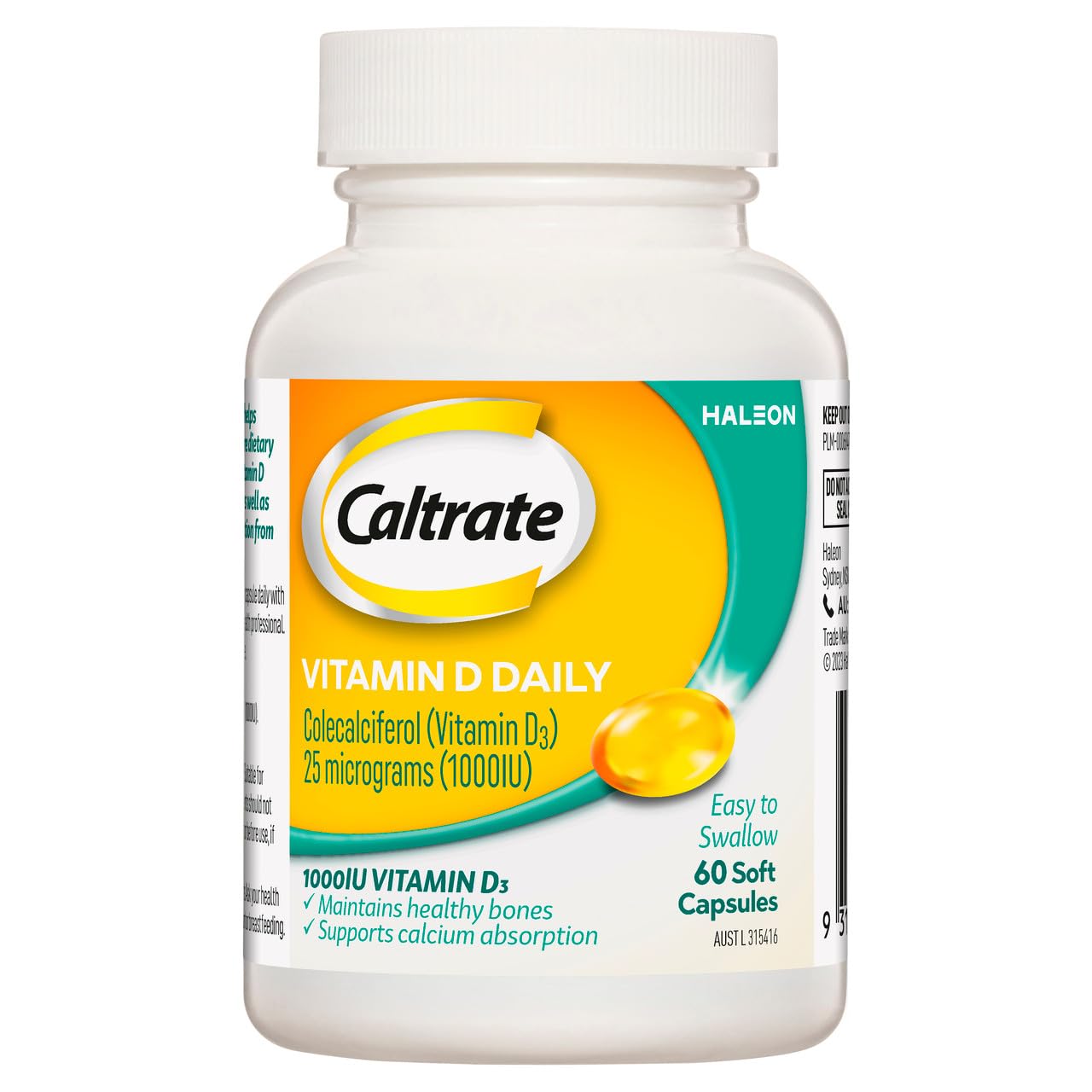 Caltrate Vitamin D 1000IU 60 Capsules