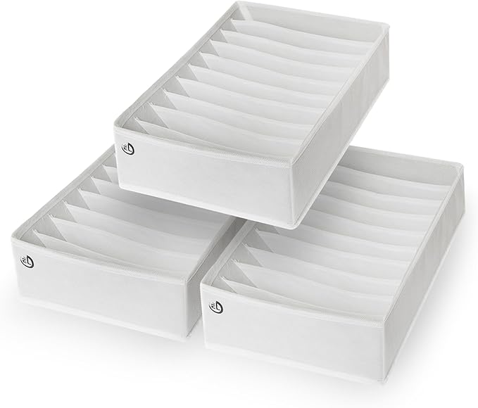 The Edit Living Drawer Organizer - Multipurpose Storage Drawer Organizers - Clothes Organizer For T-Shirts, Tank Tops, Activewear - 10 Cells Storage