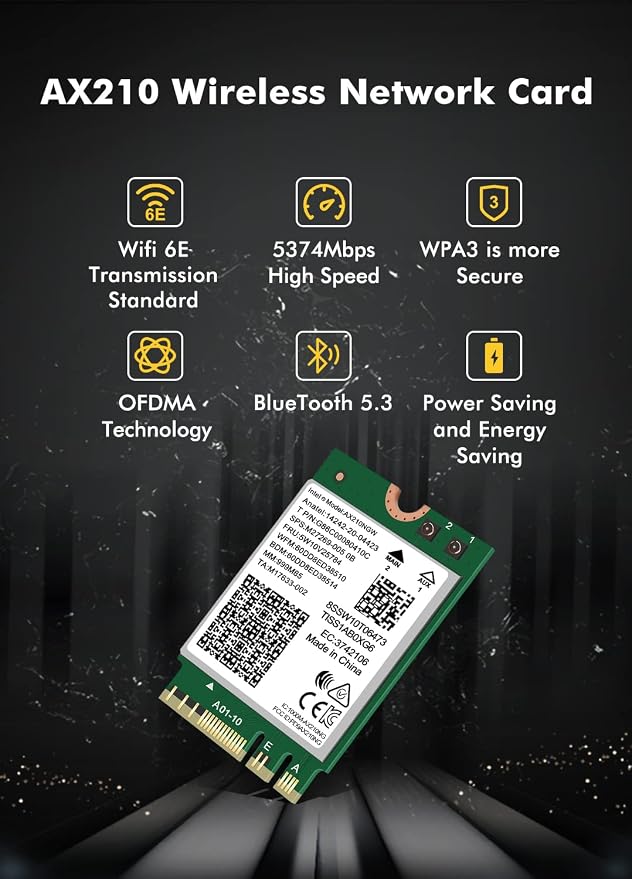 Wifi 6E Wireless Card Intel Ax210 NGW Bluetooth 5.2 Tri-Band 5400Mbps Network Ad