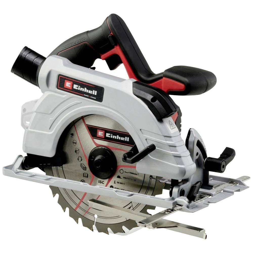 Einhell Power X-Change 190mm Cordless Circular Saw - 18V Brushless Rotary Wood Saw, Tool-free Adjustment, Led, Dust Extraction - TE-CS 18/190 Li Solo