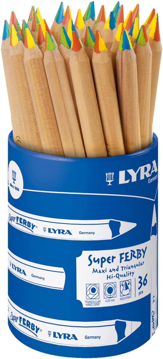 Lyra Super Ferby Colour Pencils, Assorted Unpainted 36 4-color Stifte