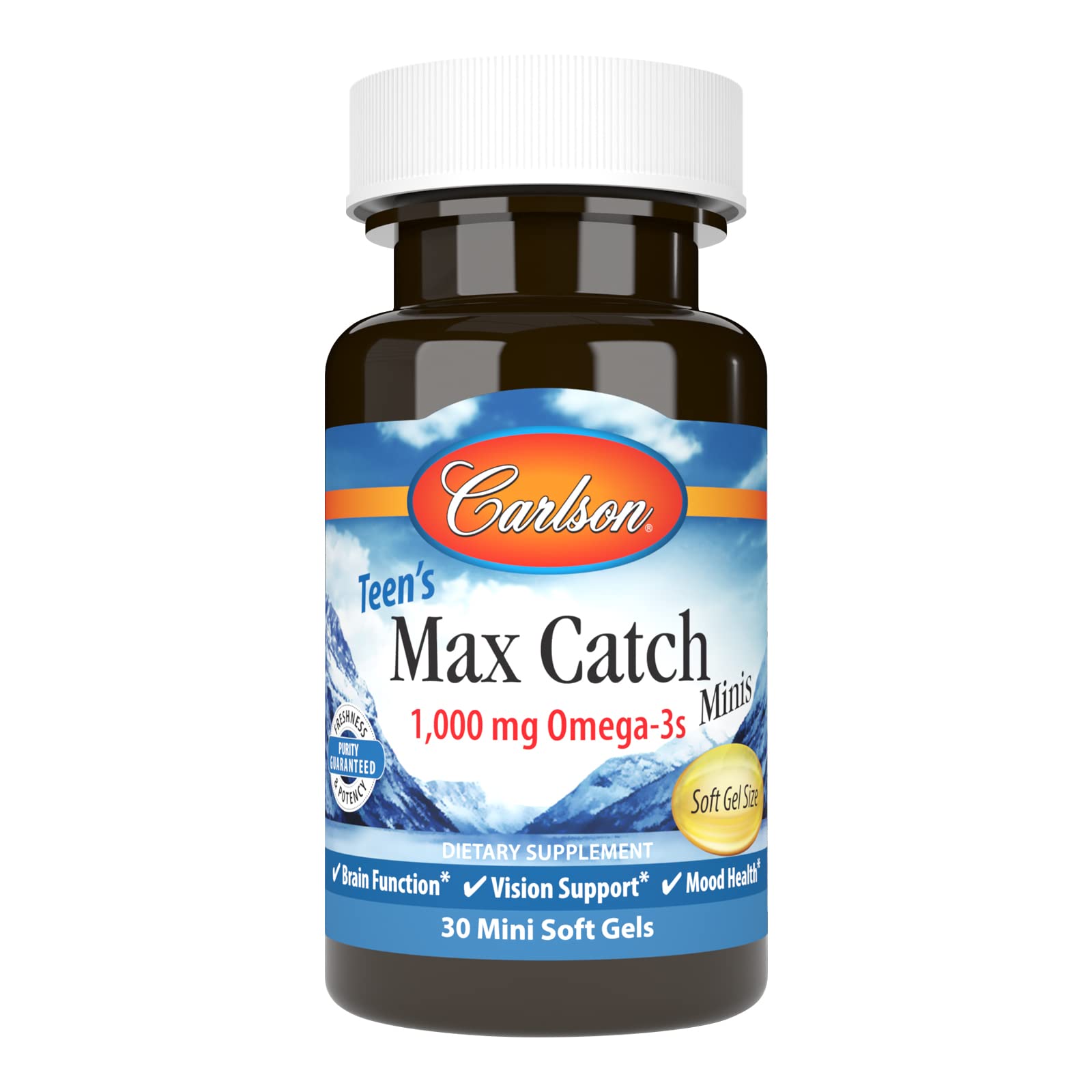 Carlson, Teen's Max Catch Minis, 500 mg, 30 Mini Soft Gels