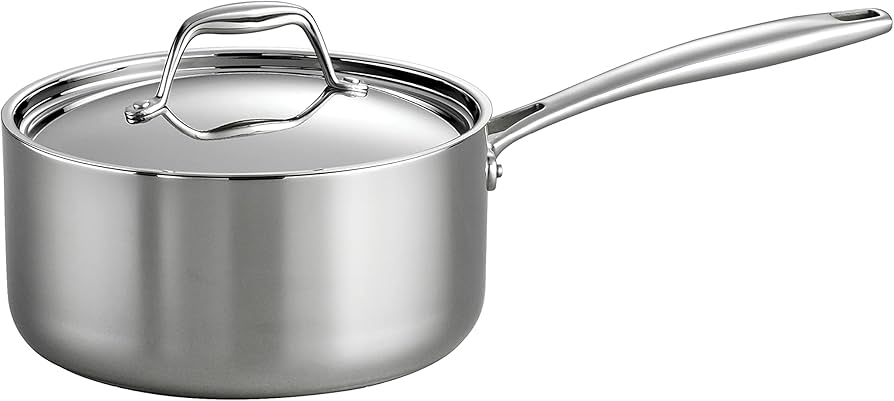 3 Quart Tri-Ply Clad Stainless Steel Covered Sauce Pan