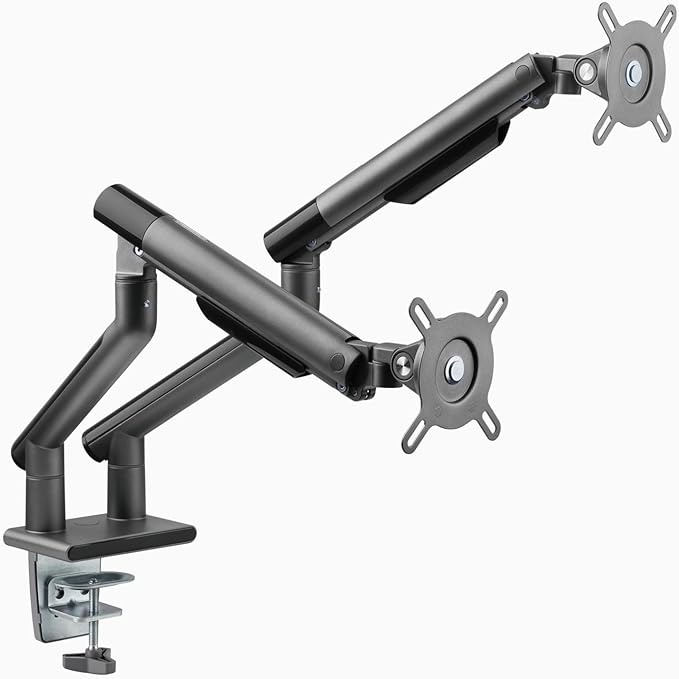 Desky Dual Slim Aluminium Monitor Arm Space Grey