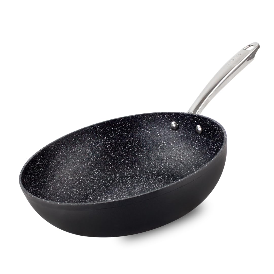 Scoville Neverstick 28cm Wok - Non-stick, Stir-fry Pan, Stainless Steel Base, Anti-scratch, Black