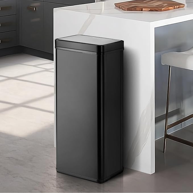 Oikiture 75L Motion Sensor Bin Rubbish Automatic Silver