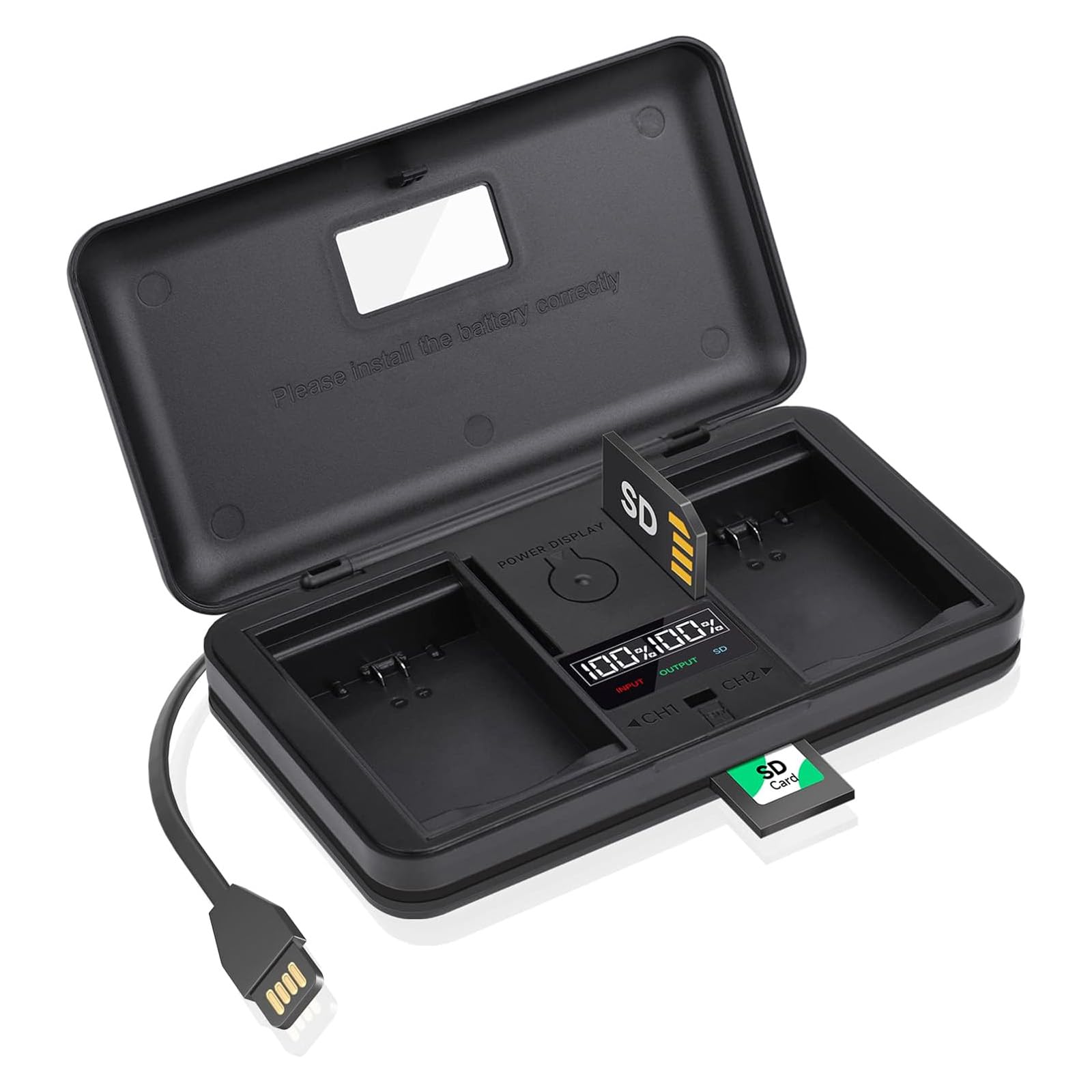 DMW-BLK22/BLF19E Battery Charger with Card Reader Compatible Panasonic Lumix DC-S5, DC-S5 II, DC-S5 IIX, GH5 II, GH6, S5II, S5IIX, S5M2, S5M2X, GH5M2