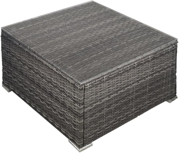 London Rattan Outdoor Wicker Coffee Table Patio Furniture 1 Piece Grey