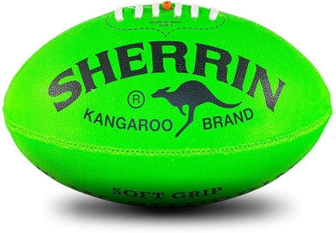 KB Soft Grip AFL Football Rubber Sherrin Ball in Green - Size 3