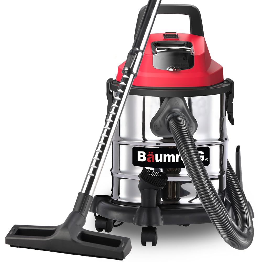 Baumr-AG 20L Cordless Wet & Dry Vacuum Cleaner Kit with 4Ah Battery and Charger, Blower, Hepa Filter, Accessories, Stainless Steel, for Car, Home,