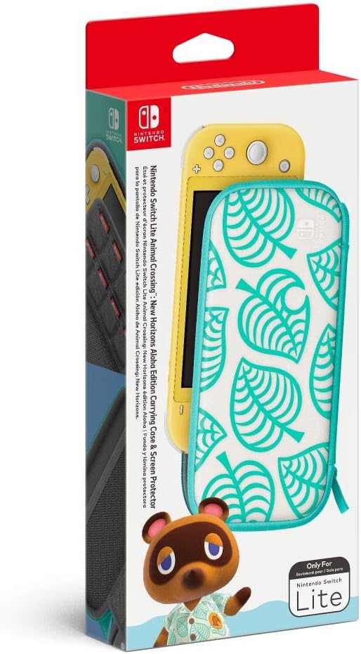 Nintendo Switch Lite Animal Crossing: New Horizons Aloha Edition Carrying Case & Screen Protector | General