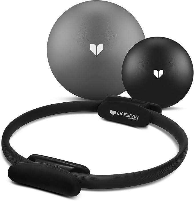 Lifespan Fitness Pilates Essentials Set - Pilates Ring with Small and Medium Pilates Ball