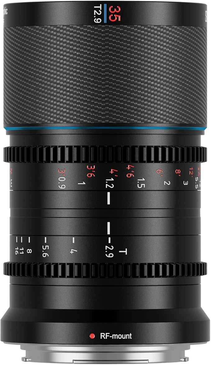 Sirui 35mm T2.9 1.6x Carbon Fiber Anamorphic Lens For Canon RF Mount (Neutral Flare)