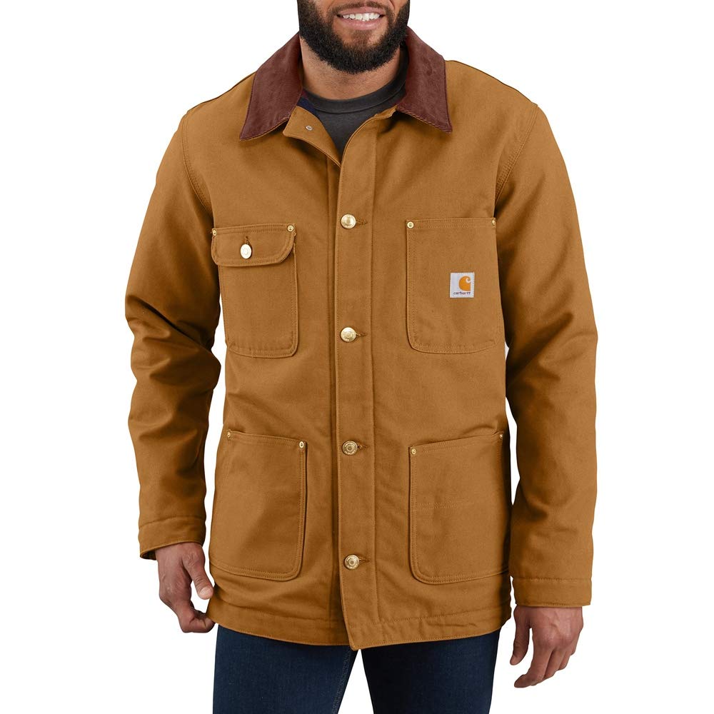 Carhartt Firm Duck Chore Coat Jacket, Brown, Size L