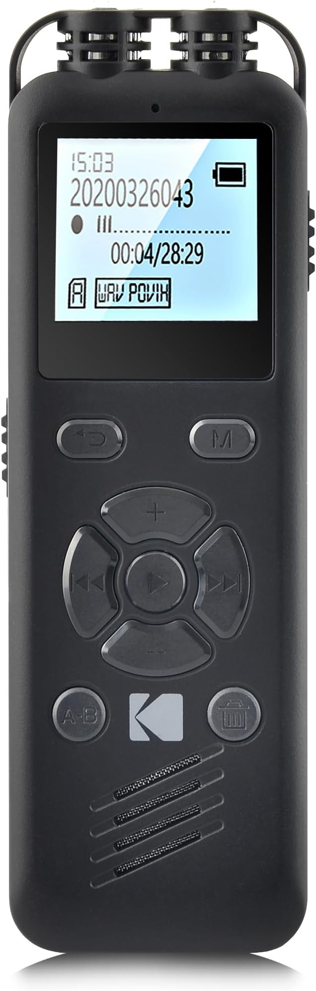 Kodak VRC250 Digital Voice Recorder 8GB Memory, Var Function Up To 581 Hours Recording Time