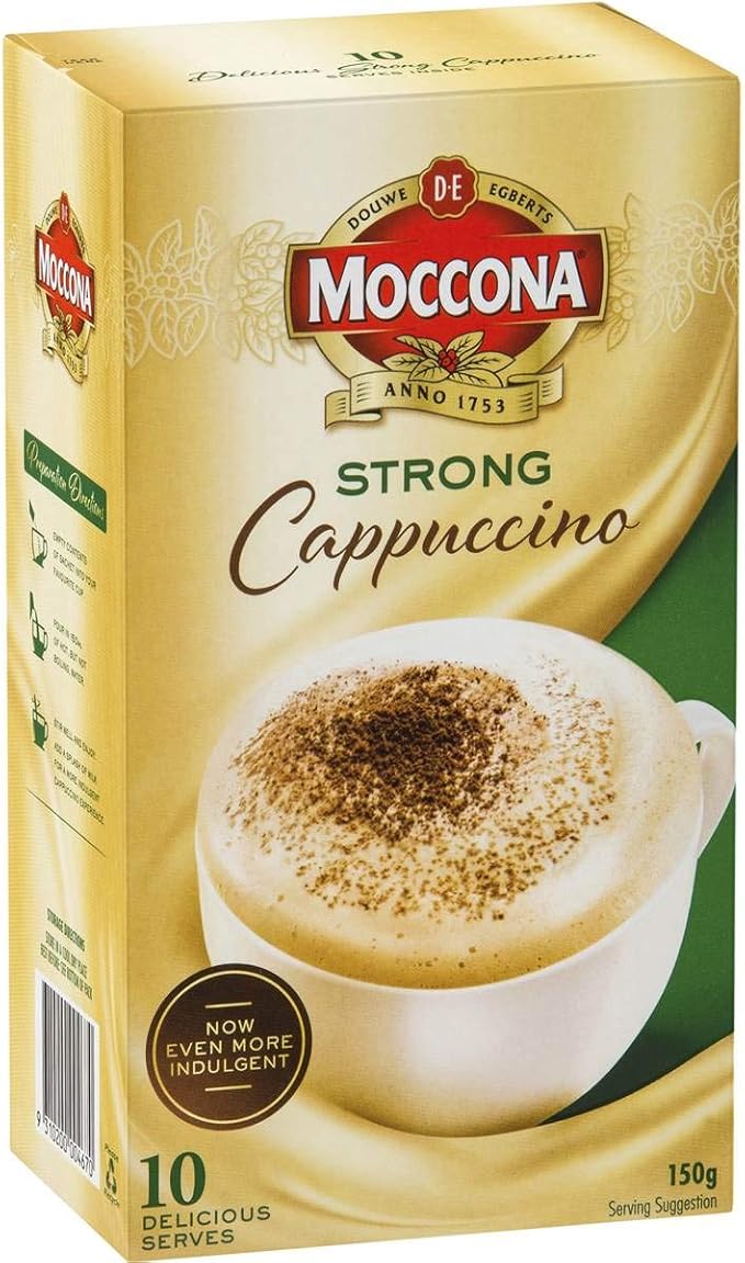 Moccona Strong Cappuccino Sachets 10 Pack