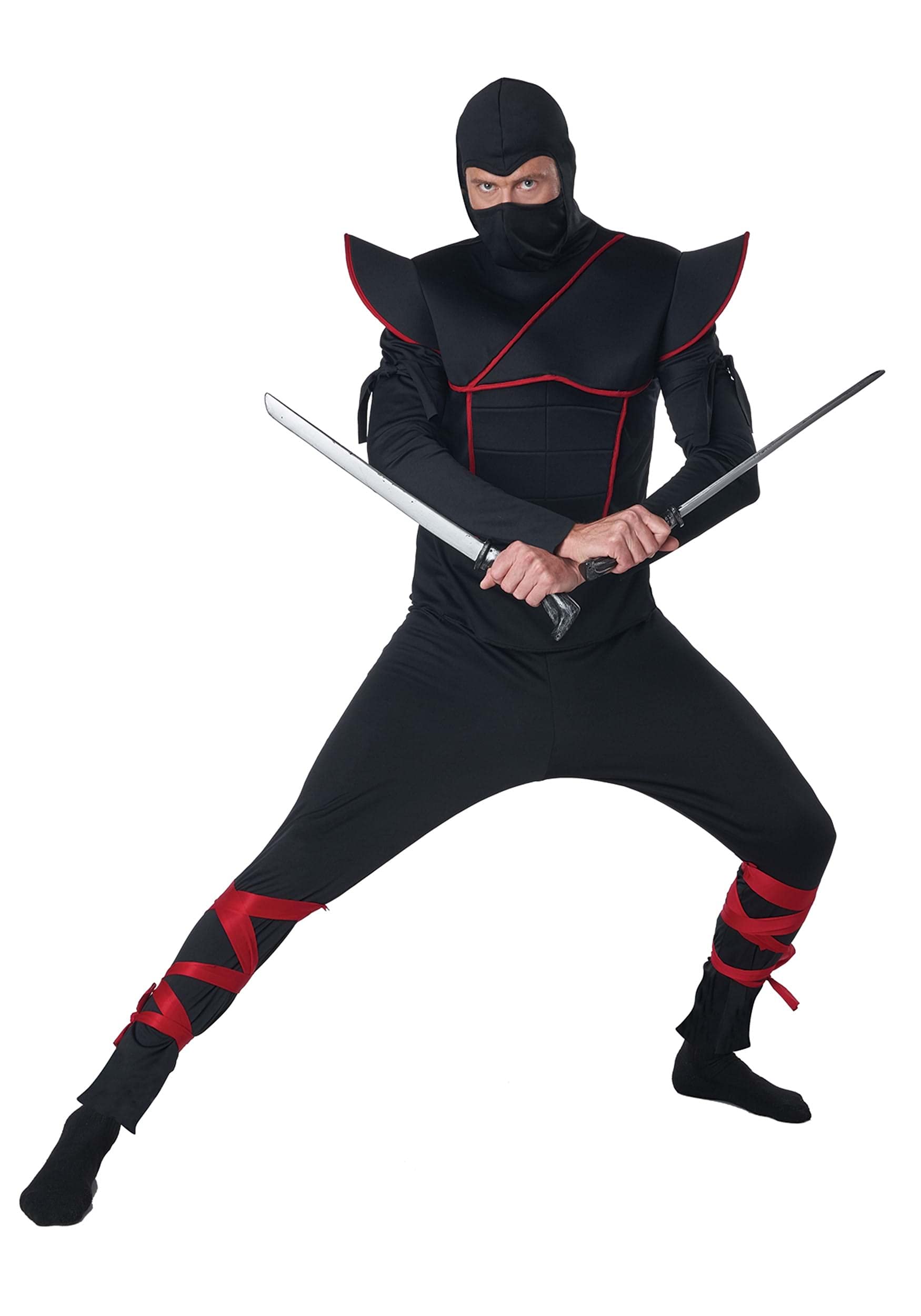 Stealth Ninja Men's Costume | Adult | Mens | Black/Red | L | California Costume Collection