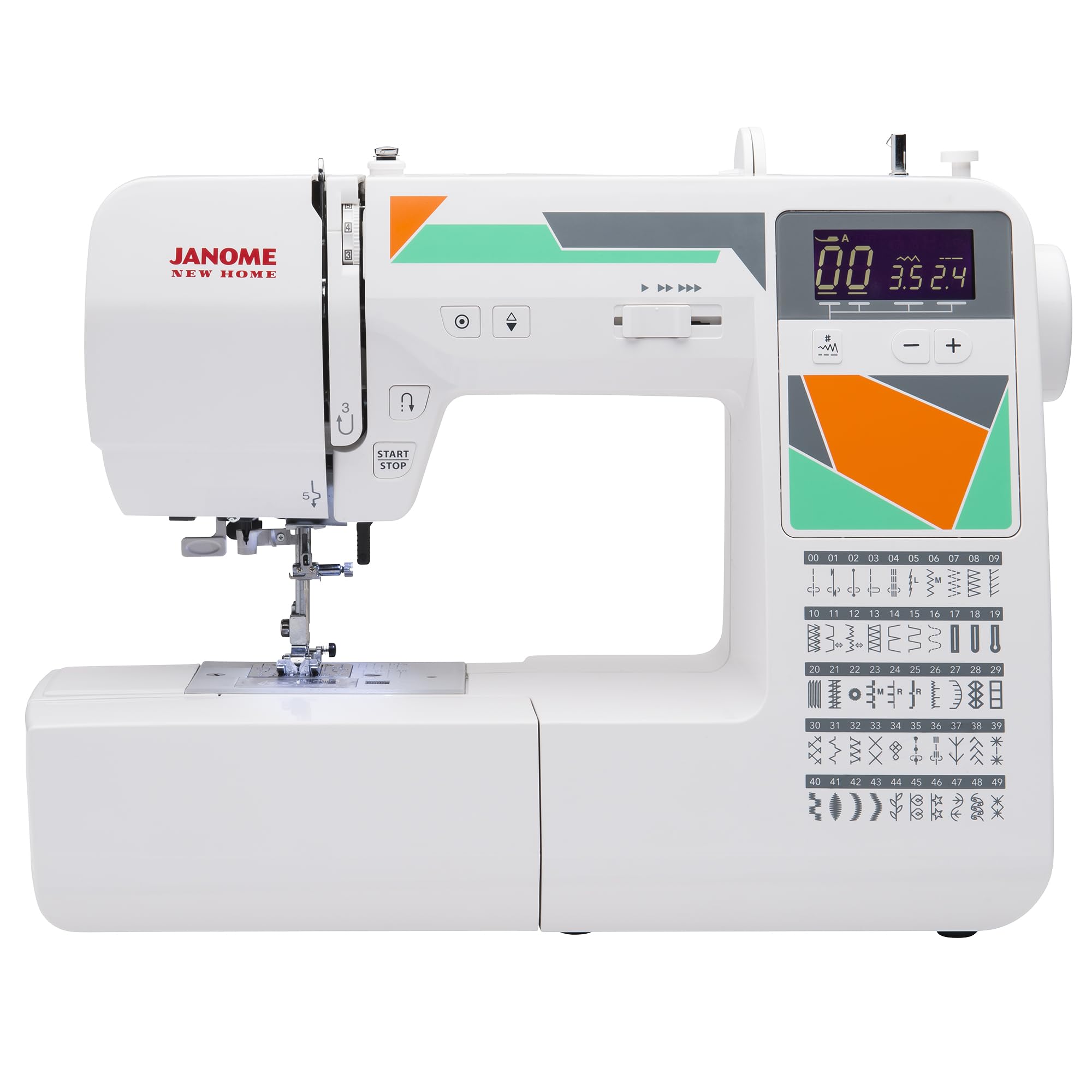 Janome MOD-50 Computerized Sewing Machine with 50 Built-in Stitches, 3 One-Step Buttonholes, Drop Feed and Accessories