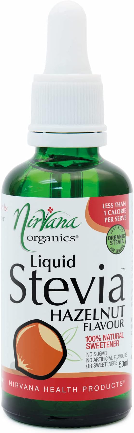 Nirvana Organics, Stevia, Liquid, Hazelnut, 50 ml