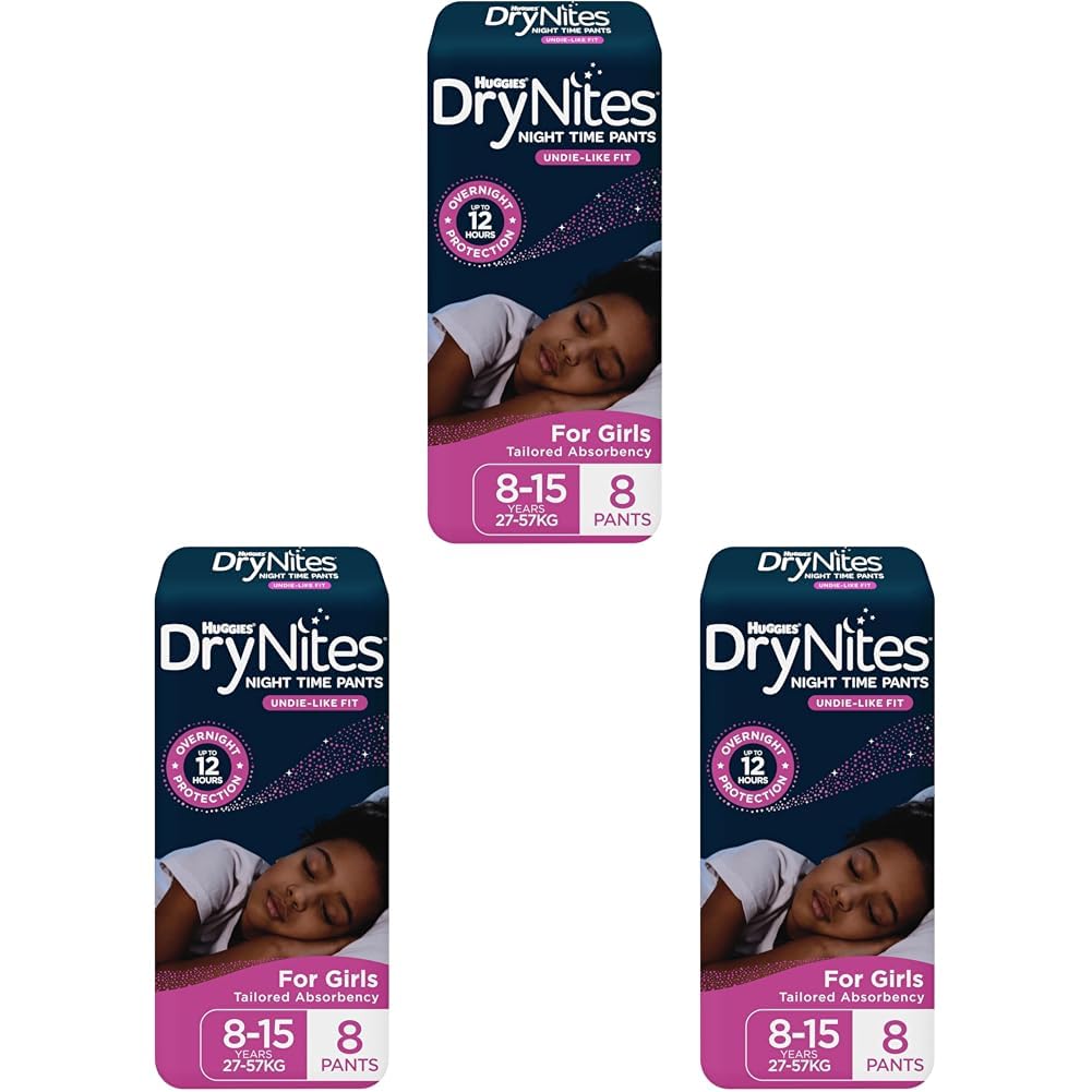 Huggies 8-15 Years Girls DryNites Pyjama Pants 9 Pack