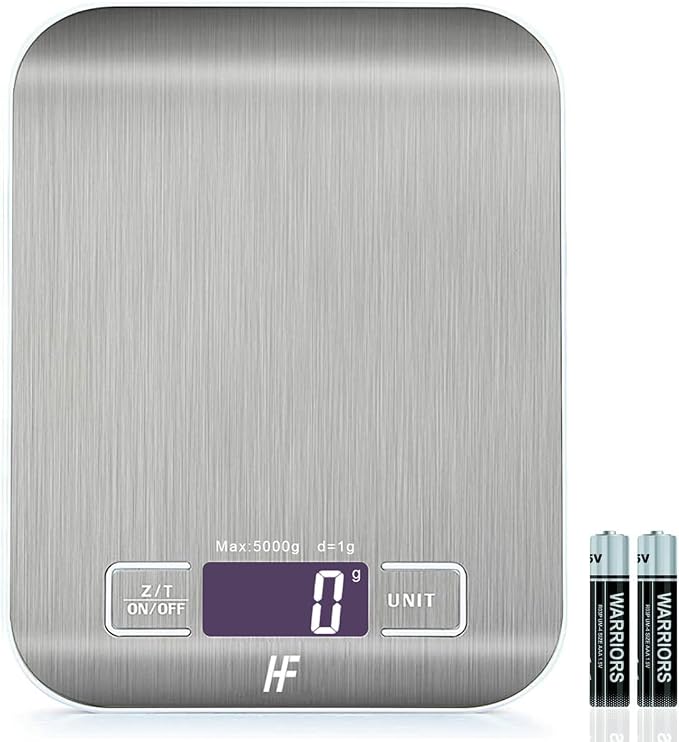 Digital Kitchen Scales Food Scale With Stainless Steel Platform Electronic Cooking With Backlit LCD Display Multifunction For Home Office Use 5kg 1G