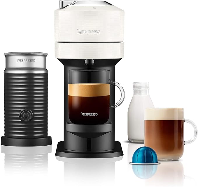Nespresso Vertuo Next Coffee Machine (Light Grey With Aeroccino)