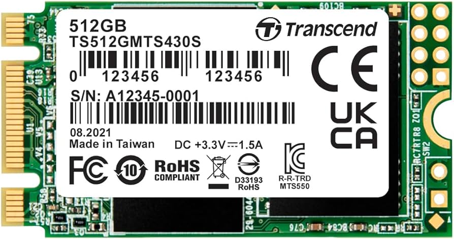 Transcend 512GB SATA III 6Gb/s MTS430S 42mm M.2 SSD 430S Solid State Drive TS512GMTS430S