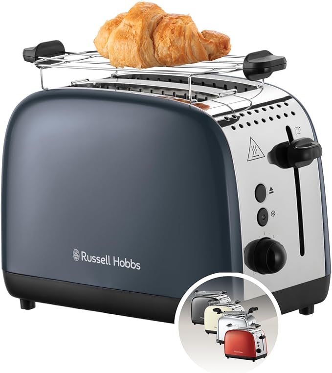 Russell Hobbs Stainless Steel 2 Slice Toaster - Grey