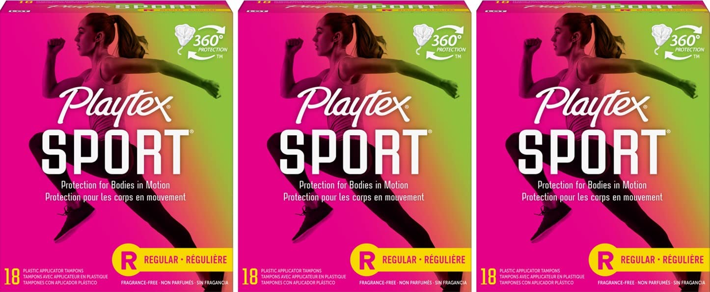 Playtex Sport, Plastic Tampons, Regular, Unscented, 36 CT