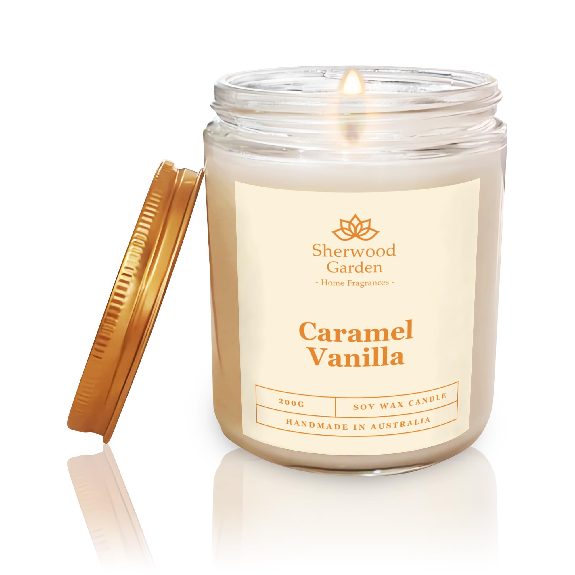Sherwood Garden Home Fragrances Soy Candle 200g - Caramel Vanilla