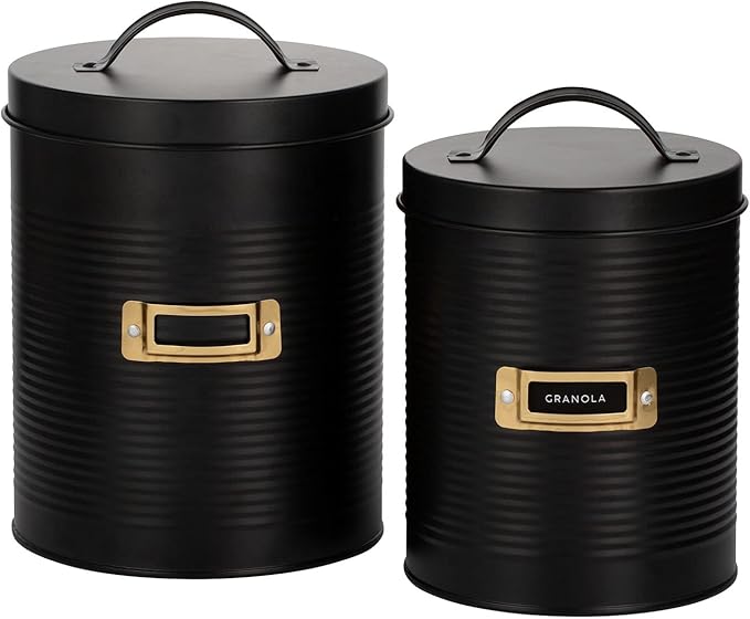 Typhoon Living Otto Set of 2 Storage Canisters Black