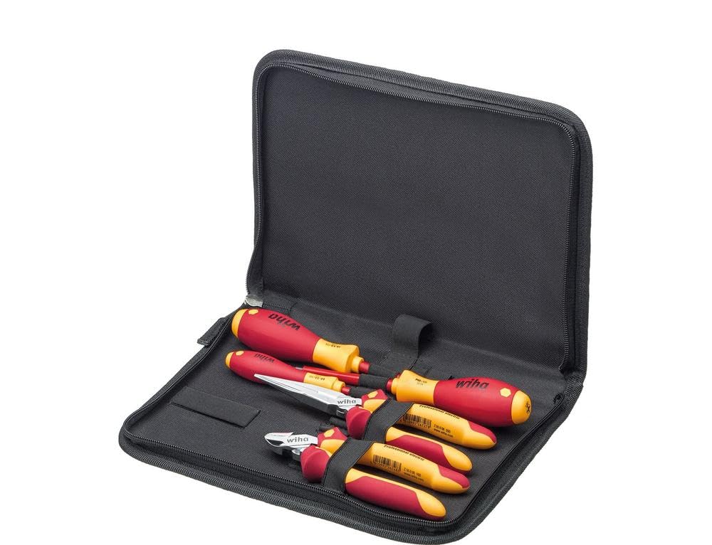 Wiha Tools 5 Piece Starter Electrician's Tool Kit, 1000V VDE
