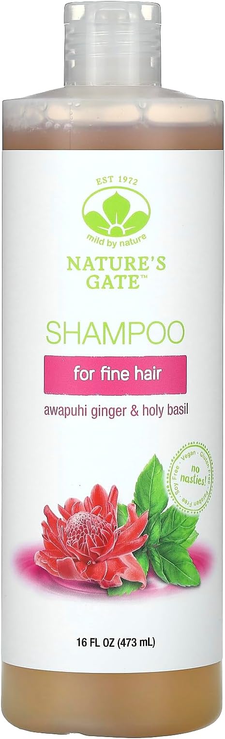 Mild by Nature, Awapuhi Ginger & Holy Basil Shampoo For Fine Hair, 16 fl oz (473 ml)