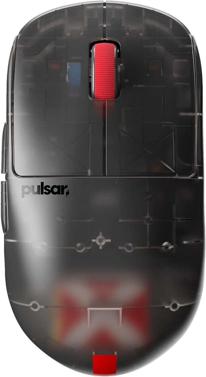 Mwave Pulsar X2H Mini Wireless Optical Gaming Mouse - Clear Black Edition, PX2H1CB