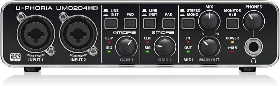 Behringer U-Phoria UMC204HD Audio Interface